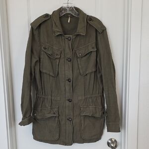 Free People Army Green Utility Jacket